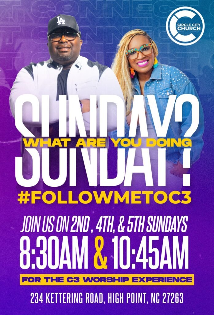 Circle City Church Sunday service times graphic by 121 Media Group
