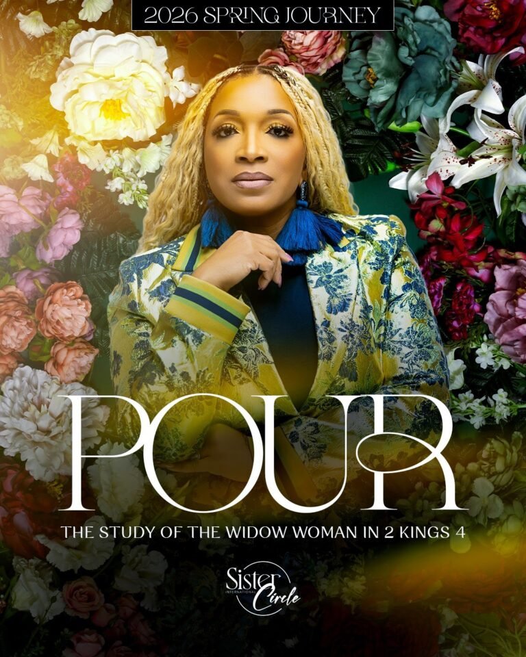 POUR spring journey event flyer designed for The Sister Circle by 121 Media Group