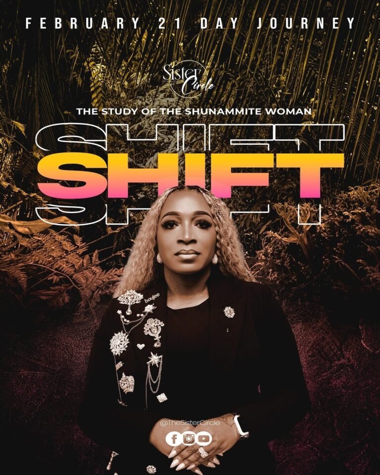 SHIFT 21-day journey event flyer designed for The Sister Circle by 121 Media Group