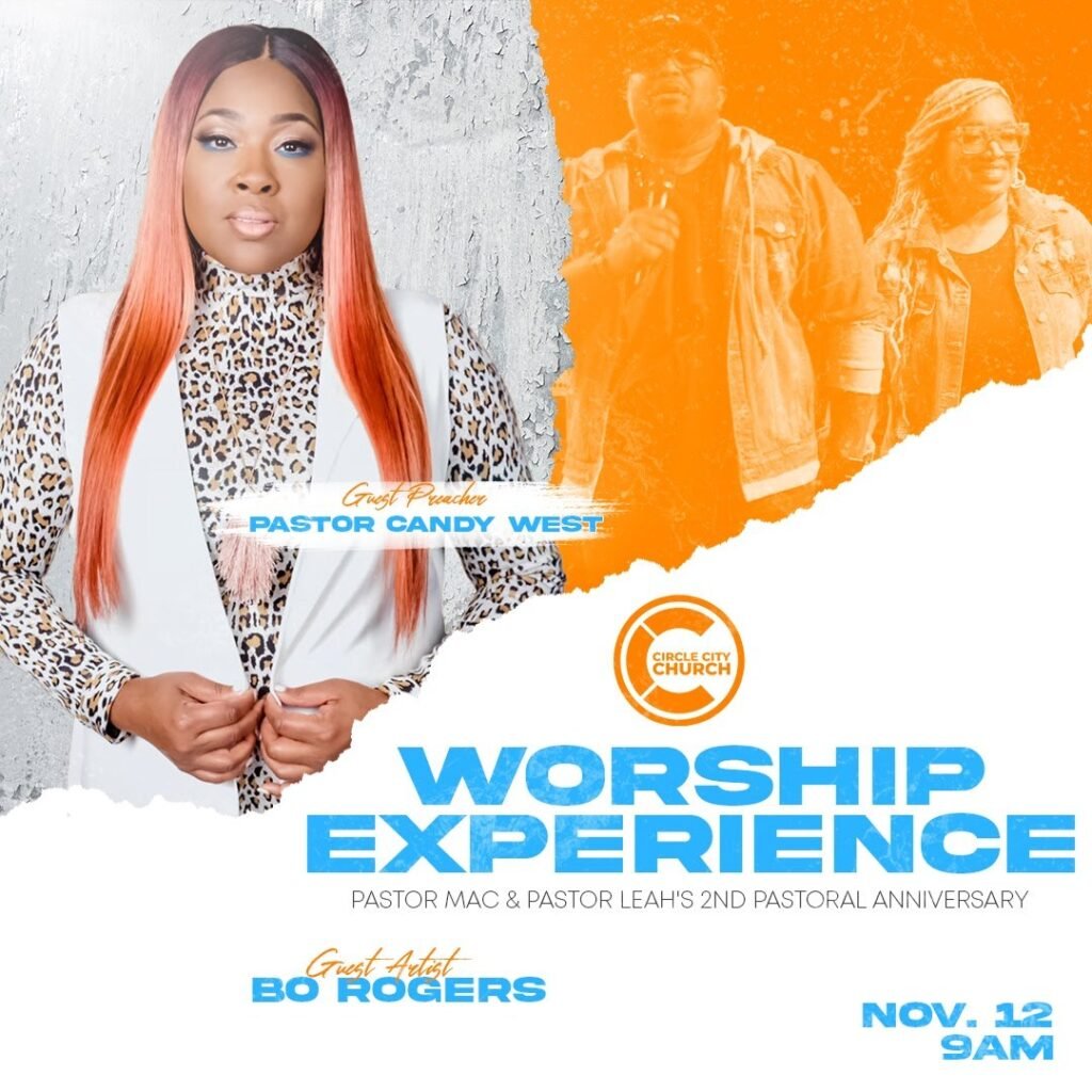 Worship Experience pastoral anniversary flyer designed for Circle City Church by 121 Media Group